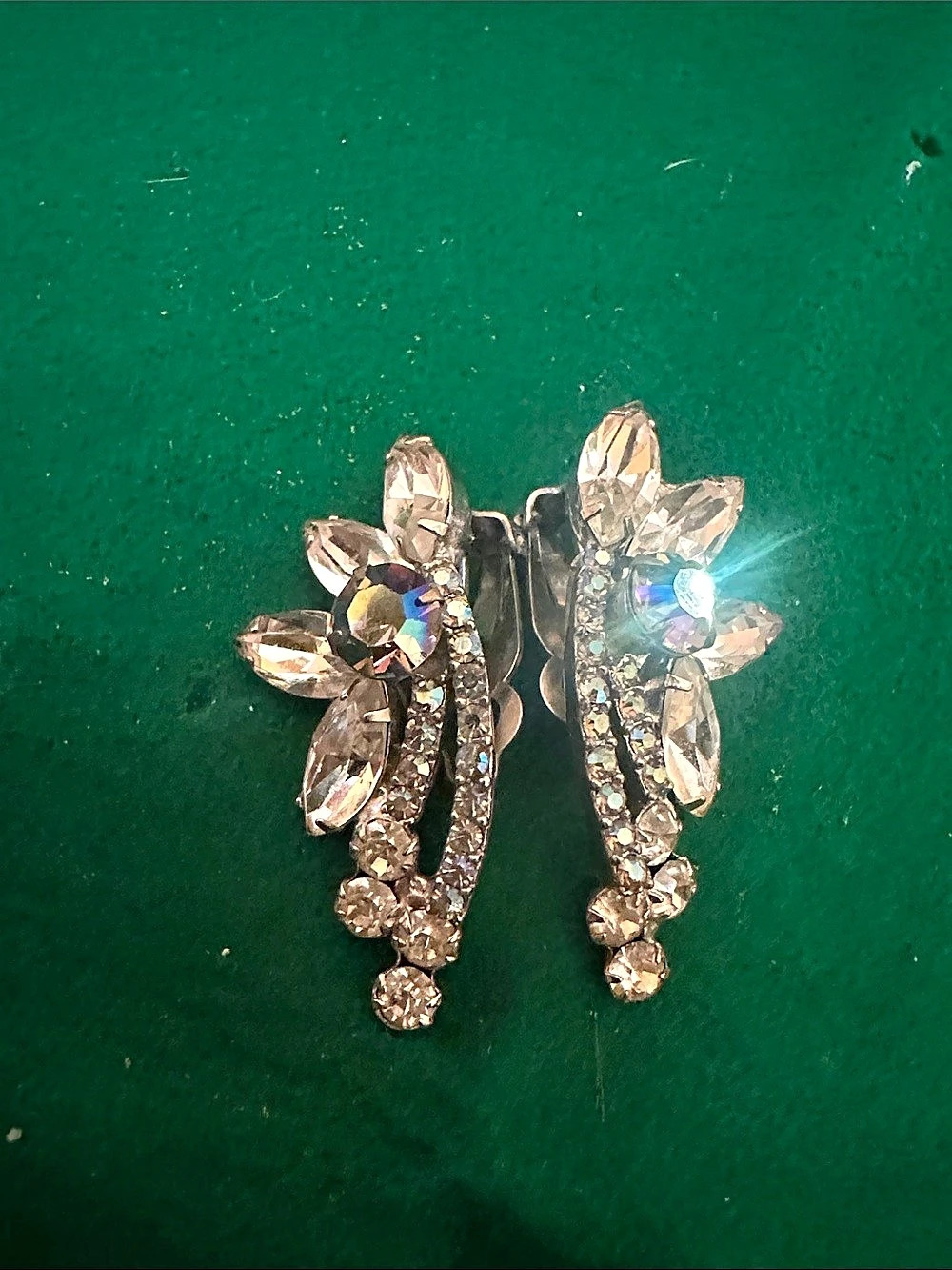 Vintage Rhinestone clip-on earrings